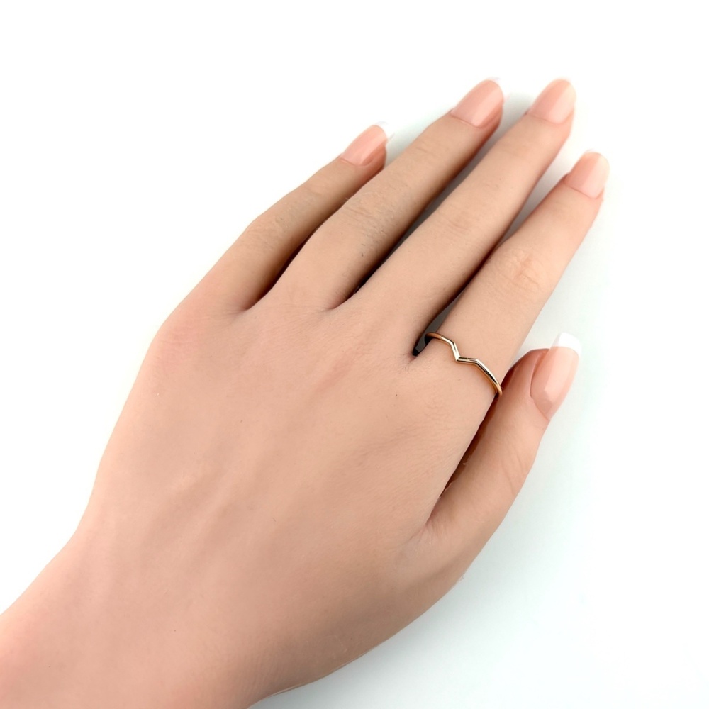 Tiffany & Co. V-Band Ring, Pink Gold (Pg), 750, Women's Ring View 5
